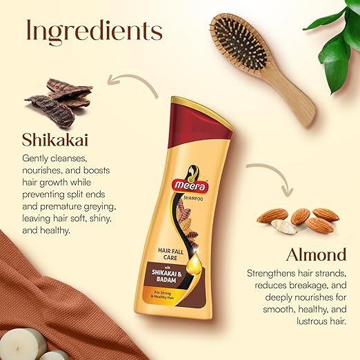 Meera Herbal Hairwash Powder 120g; Meera Shampoo Shikakai and Badam 180ml
