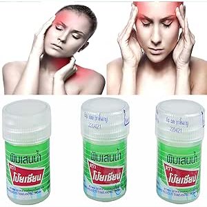 Selva fRONT Poy Sian Pim-saen Balm Oil Aroma Refresh Inhalant Gel Health Thai Herbal Herb 8 cc. (Pack of 3)