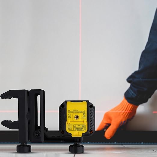 Stanley Cross line Cubix Laser Level Red Beam - Range 12m 4 ° Waterproof and Dustproof 1/4 "Thread Automatic Compensator Lock, Yellow/Black, STHT77498-1, 2 Year Warranty