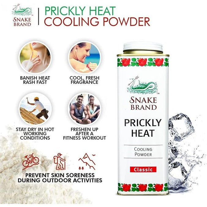 Snake Brand Prickly Heat Original Cooling Powder Classic 280gm