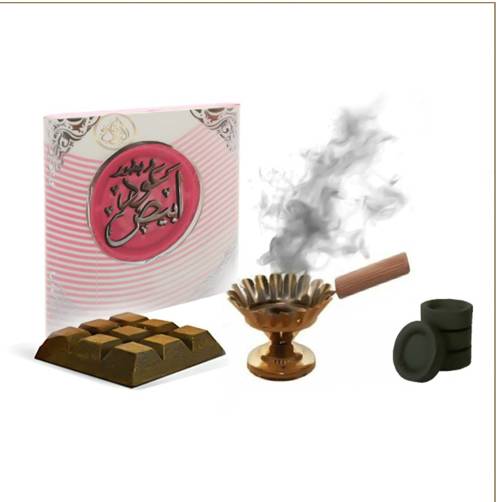 Ard Al Zafaran Bakhoor Oud Abiyedh - Oud Abyad - Oudh Bukhoor Incense - Ard Al-Zaafaran - بخور عود أبيض - أرض الزعفران