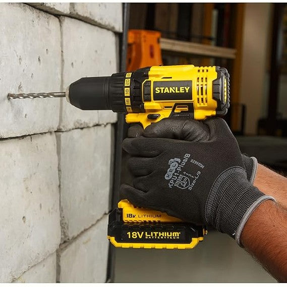 STANLEY Power Tool Cordless 18V 1.5Ah Li-Ion Drill Driver Kit Box SCD20S2K-B5