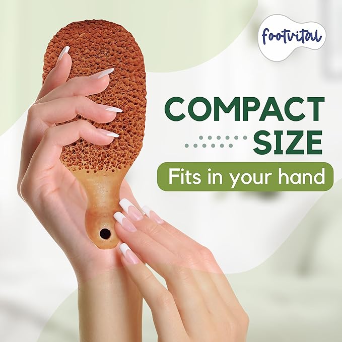 Shopping Shots Pack of 2 Pumice Stone Foot Scrubber Handmade Organic Clay Callus Remover for Feet Heels and Palm - Pedicure Exfoliation Tool - Corn Remover - Dry Dead Skin Scrubber - Health Foot Care
