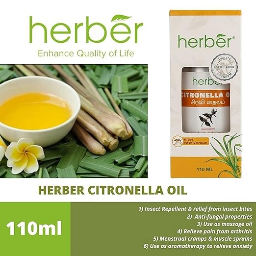 HANI PO™ Moo tong HERBER CITRONELLA Pain relief OIL 110ML - Singapore Product- Pack of 1