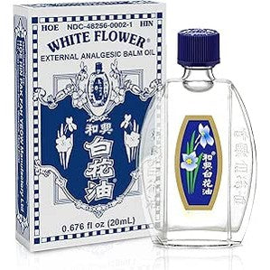 White Flower External Analgesic Balm Oil 20ml/ 0.676fl Oz., Authentic US import (1 bottle)