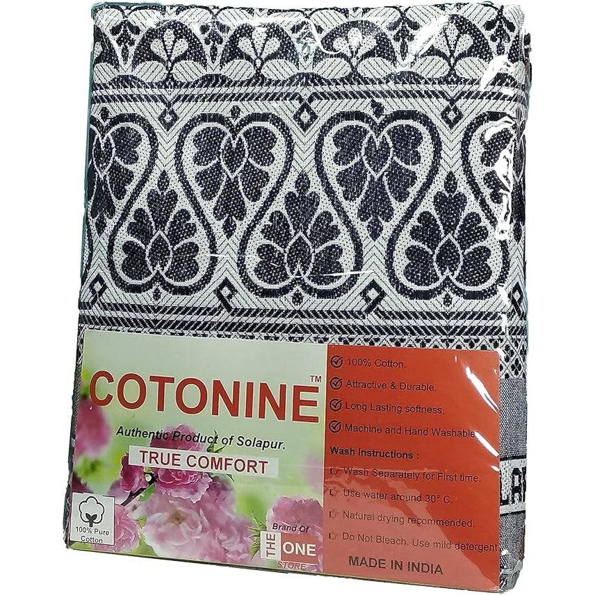 Theone Solapur Chaddar Cotton Blanket, 5 X 7.5Ft, Blue, Durable