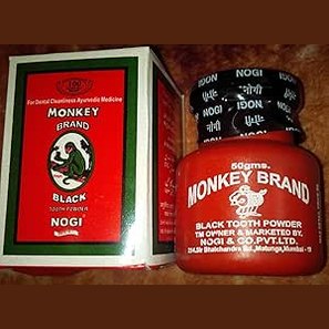 Nogi Monkey Brand Black Tooth Powder Ayurvedic 50 Grams