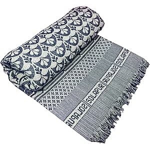 Theone Solapur Chaddar Cotton Blanket, 5 X 7.5Ft, Blue, Durable