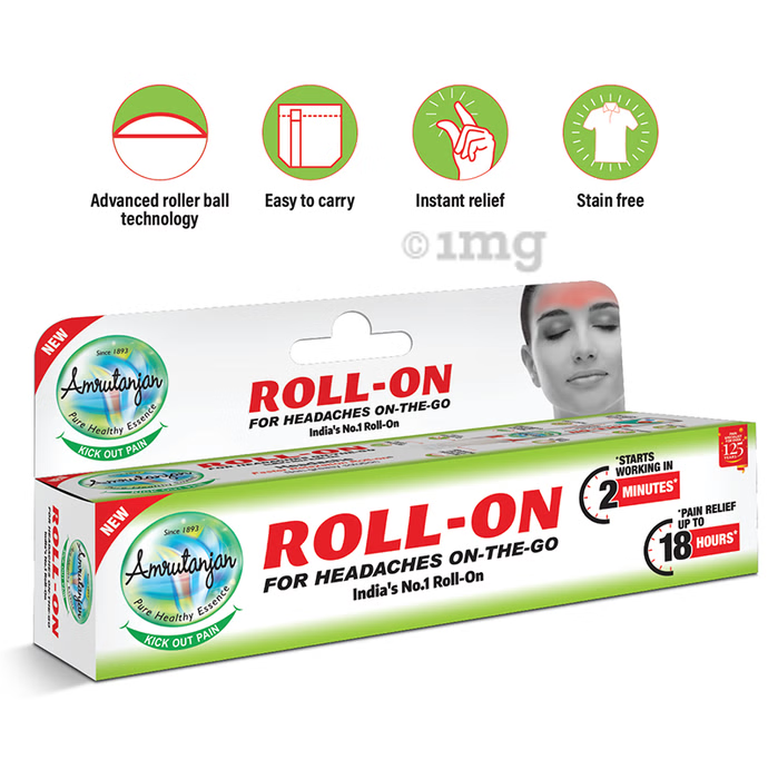 Amrutanjan Headache Faster Relaxation Roll -Pack of 2,10ml