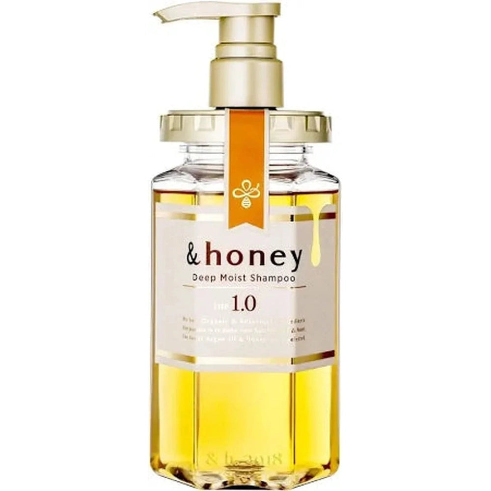 & Honey FWMGL Deep Moist Hair Shampoo Step1.0 (Moist Wash) Pump 440ml - Peony Scent (Green Tea Set)